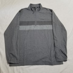 Travis Mathew Jacket Mens Medium Gray Striped Balboa 1/4 Zip Performance Golf
