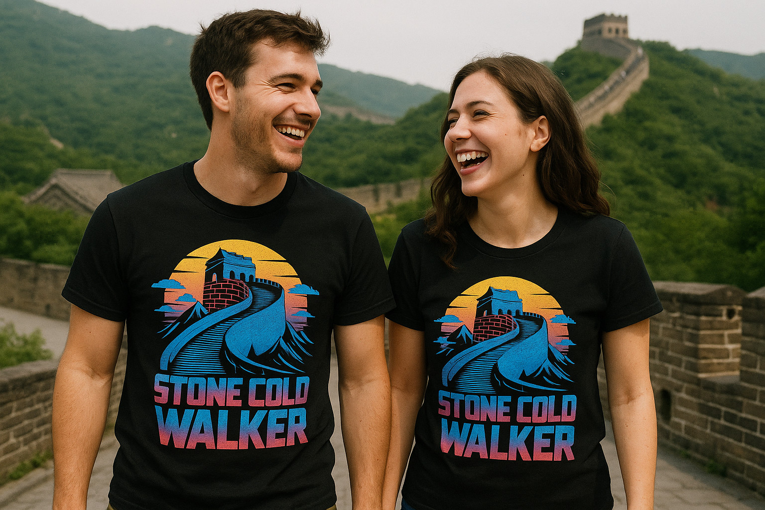 The Great Wall Of China T-Shirt - "Stone Cold Walker" Graphic Tee gallery