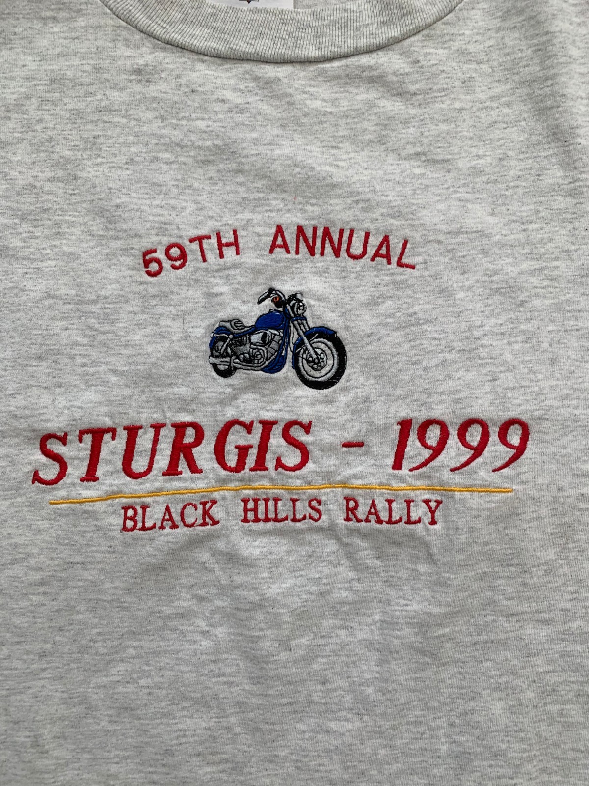 Vintage 1999 Sturgis Motorcycle Rally T Shirt Men XL Gray Races Biker 59th USA gallery