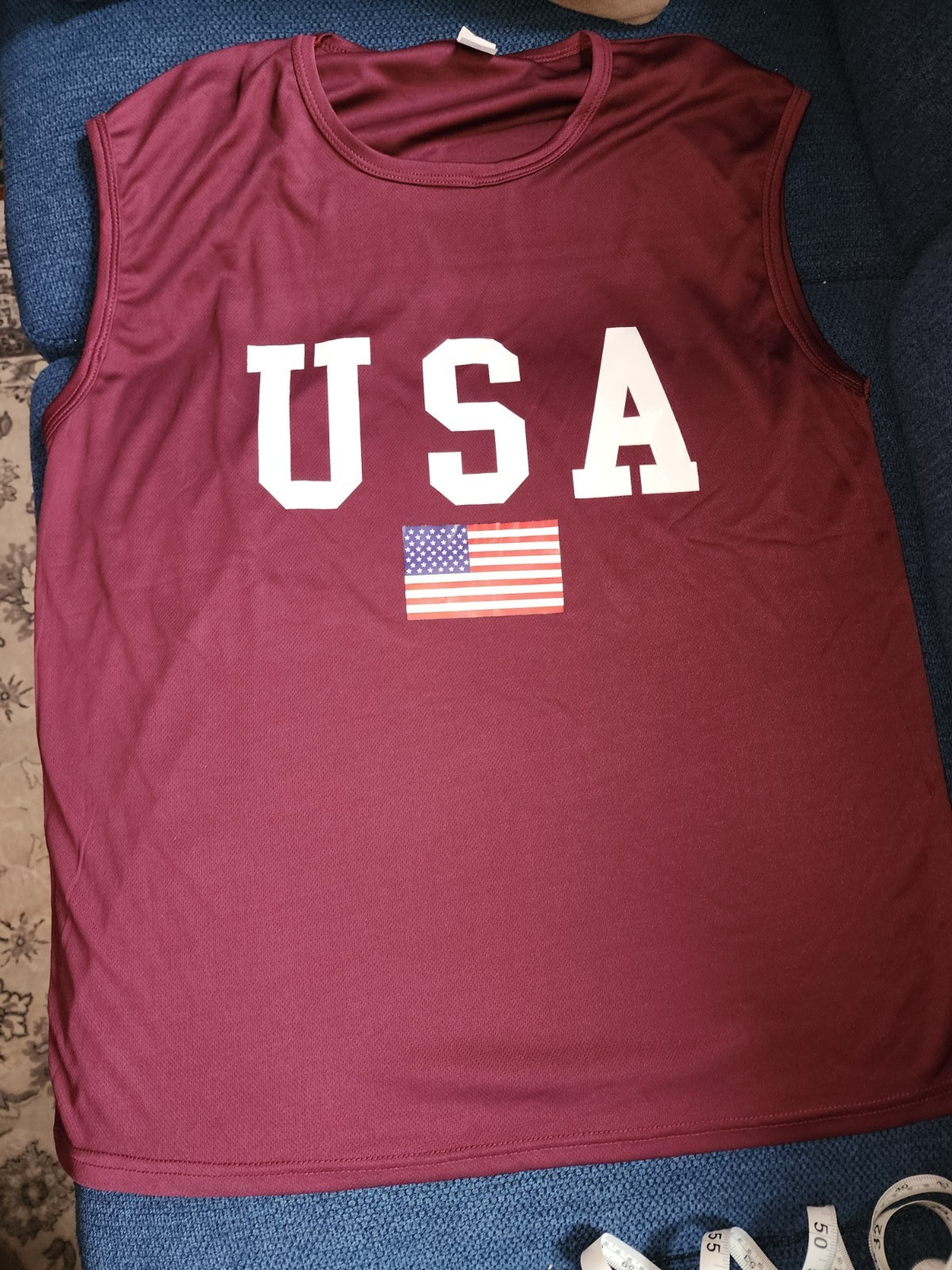Men's USA Flag Sleeveless Muscle Shirt Size XL gallery