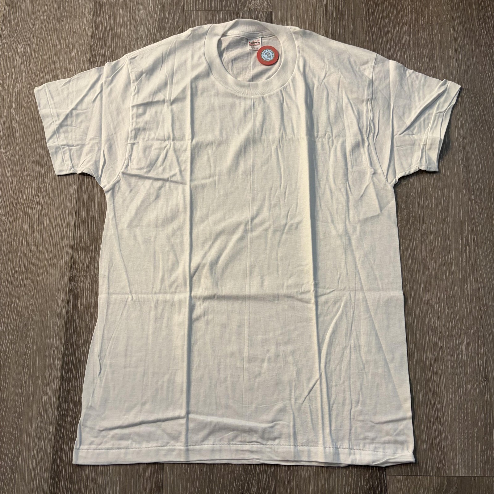 Jockey Shirt Mens Large White Power Knit Blank Tee T-Shirt Crewneck USA gallery