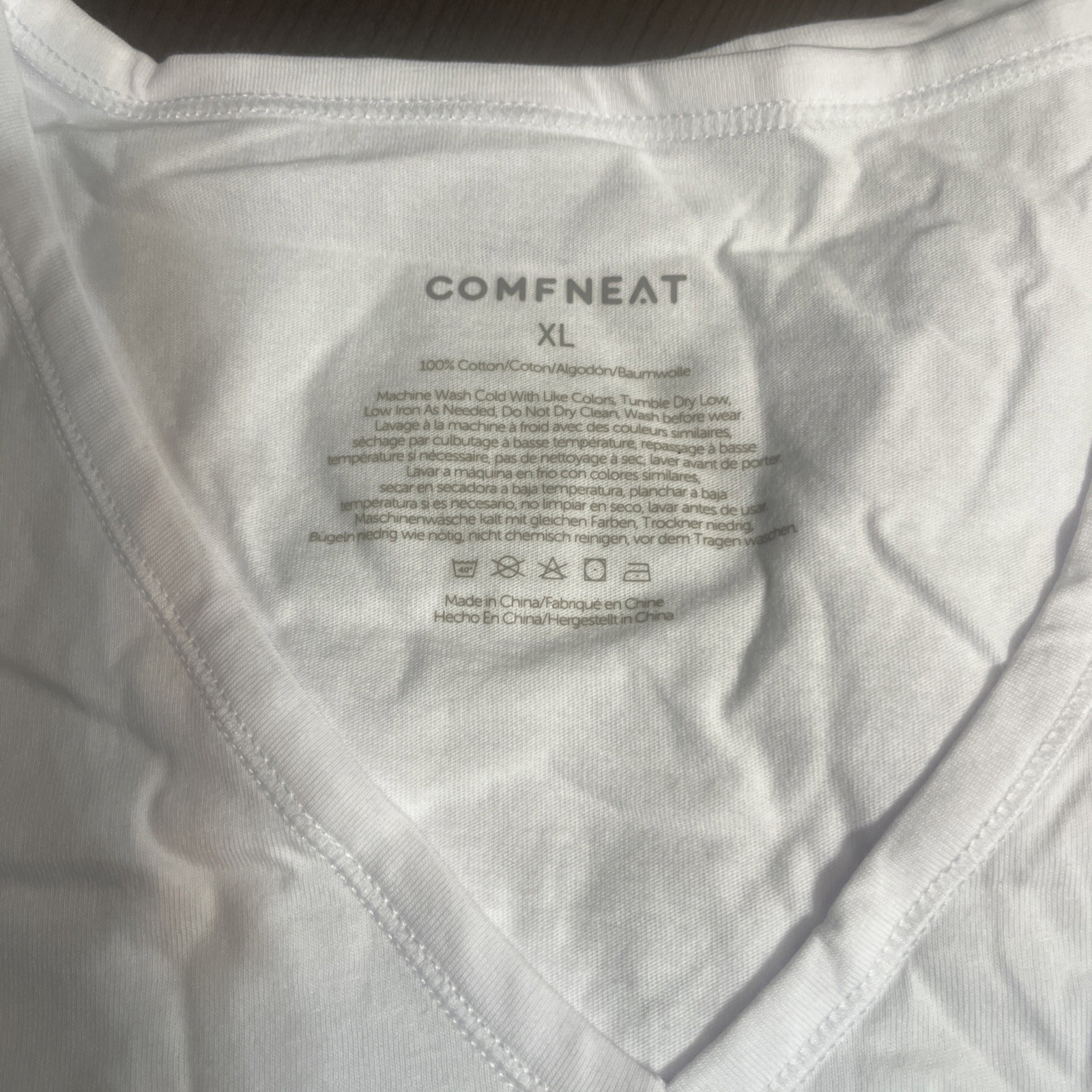 Comfneat Men's 2-Pack Stretch 100% Cotton V Neck Shirts for Men Size XL big&tall gallery