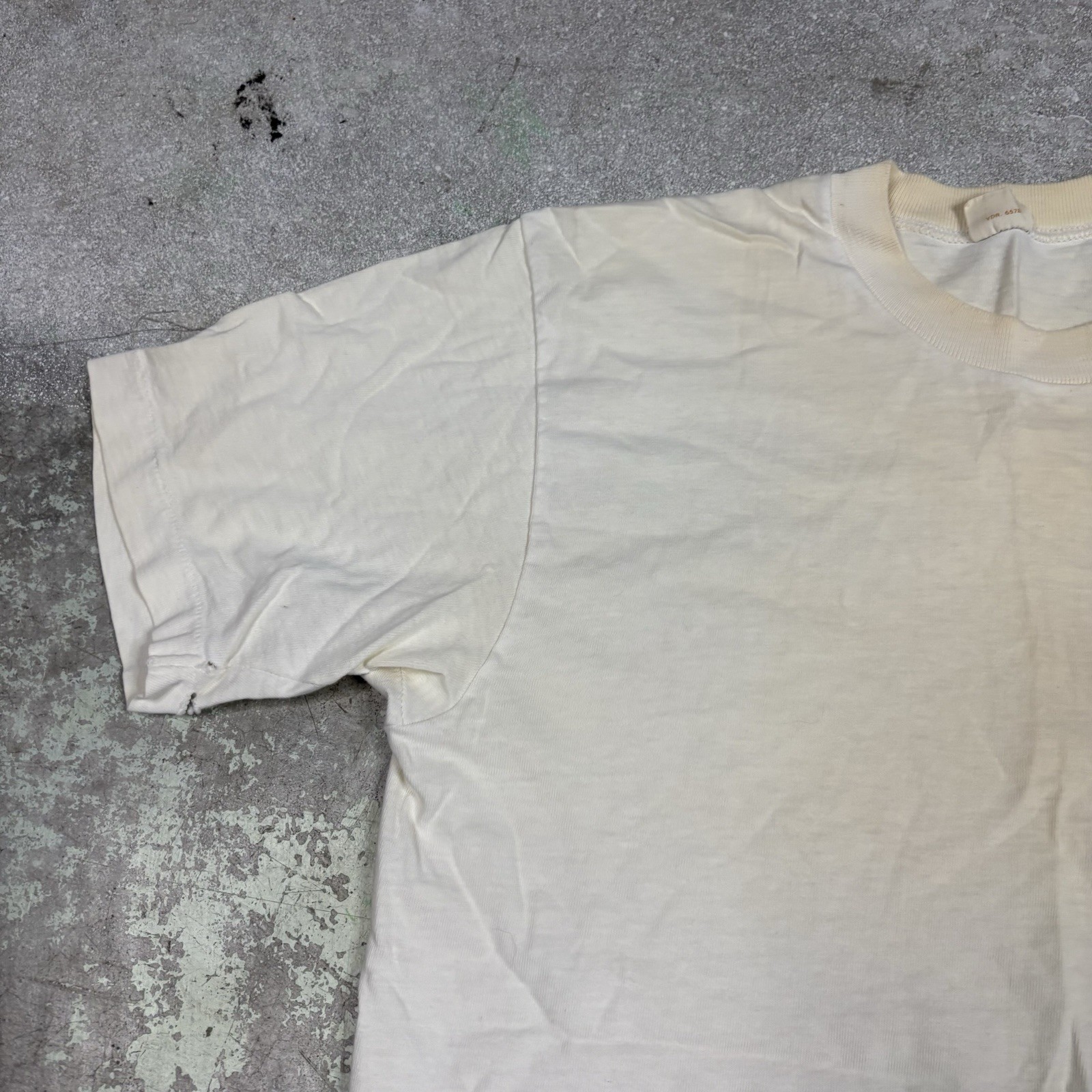 Vintage 70s Jcpenny Blank White Shirt Towncraft Polycotton Single Stitch Size M gallery