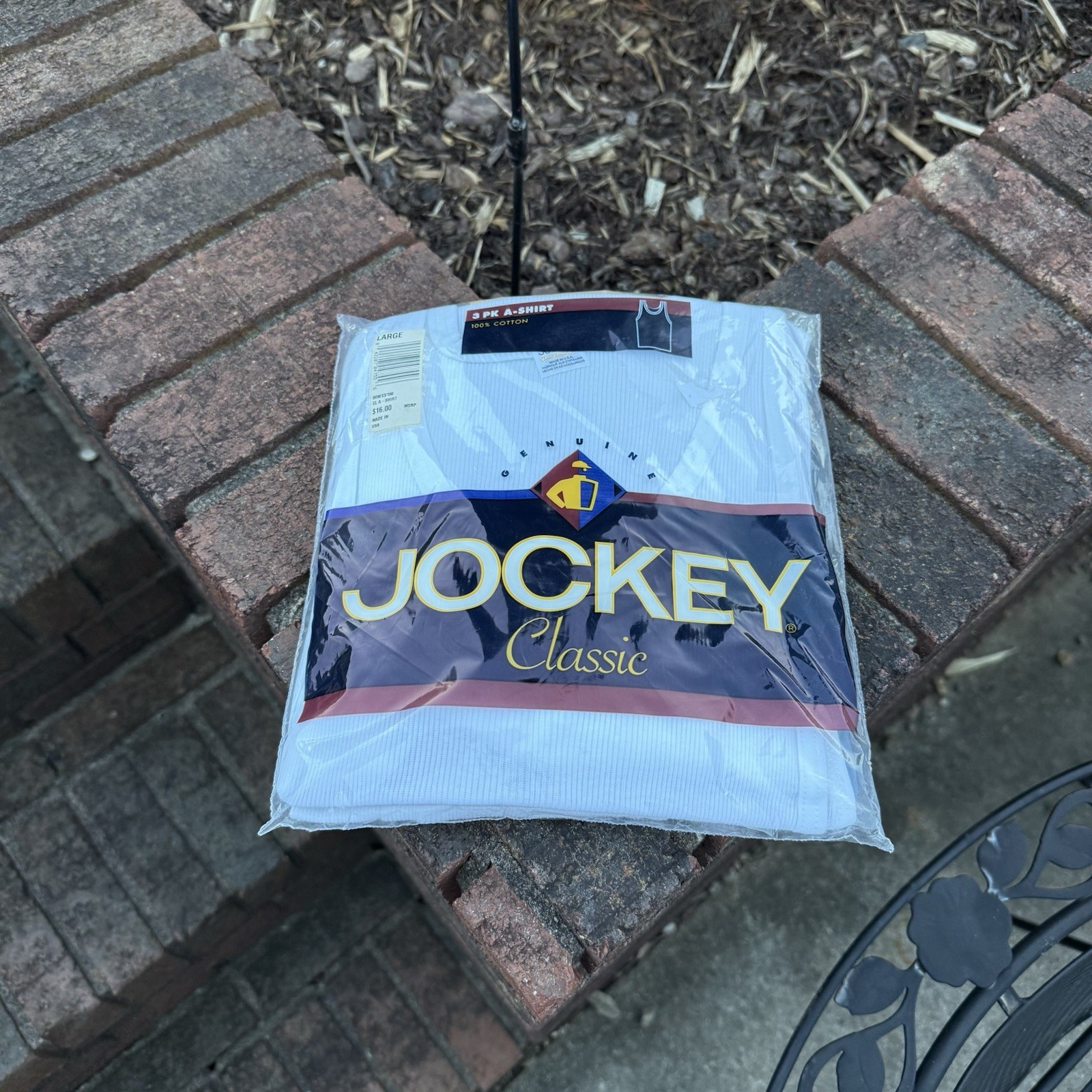 Vintage 1999 Jockey Classic 3 Pack New Old Stock A-Shirt Tank Top White L 42-44