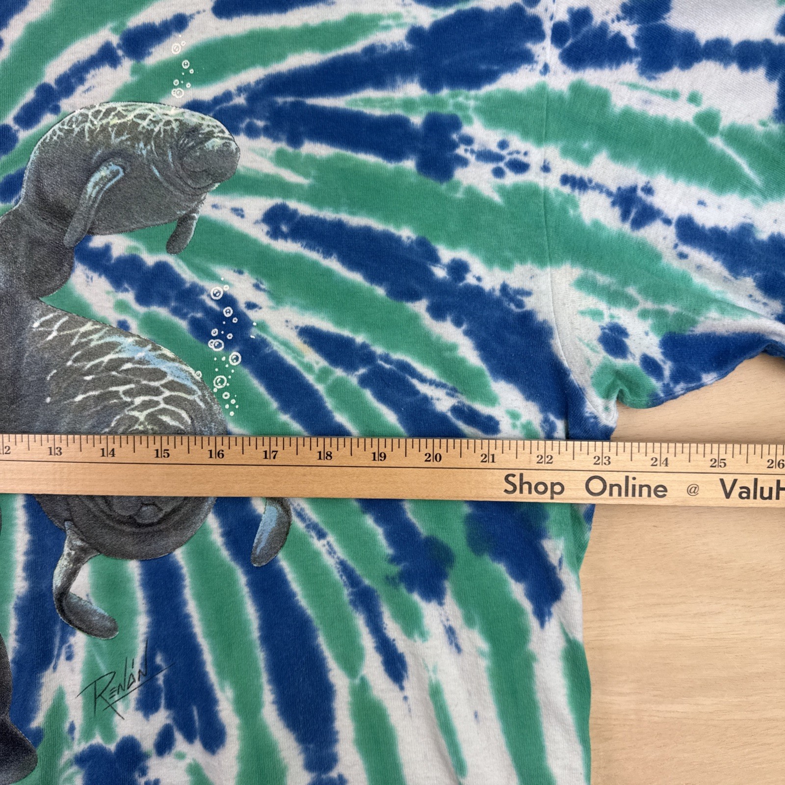Vintage Seaworld Amusement Park Florida Manatee Tie Dye T-Shirt Sz XL gallery