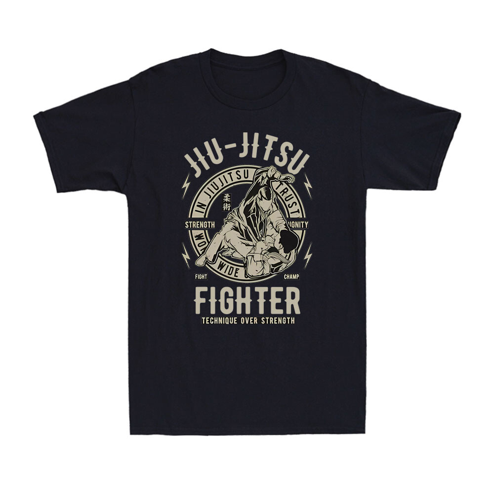 Jiu Jitsu Fighter Mixed Martial Arts MMA Technique Over Strength Men’s T-Shirt