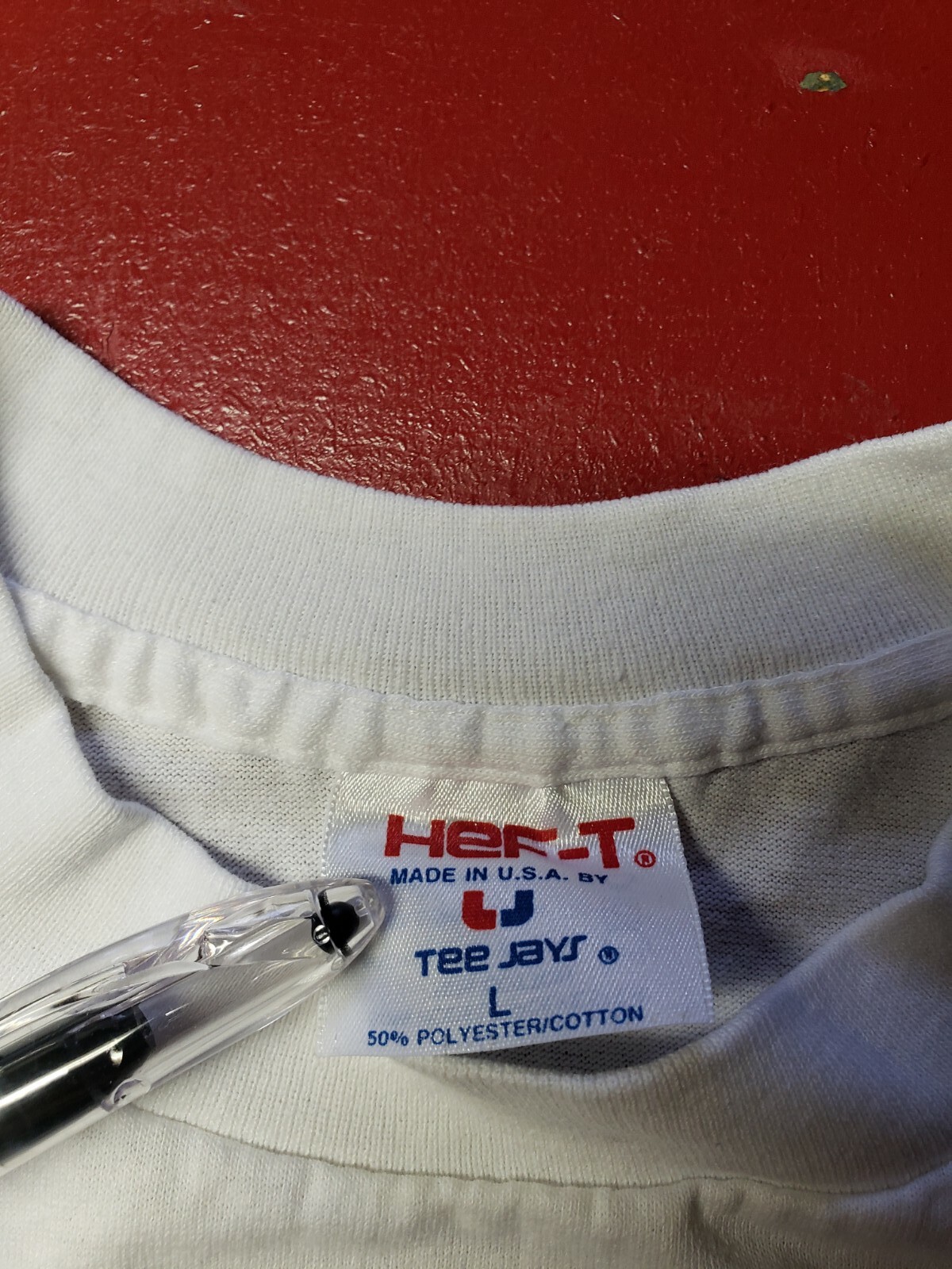 Vintage TeeJays T-Shirt Single Stitch 1989 Wht L Cotton Blend U.S.A. 8k Run, WA. gallery