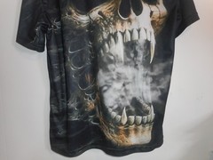 Vampire Fanged Red Eye Skull Double Sided Polyester Pull-over Shirt Graphic XXL