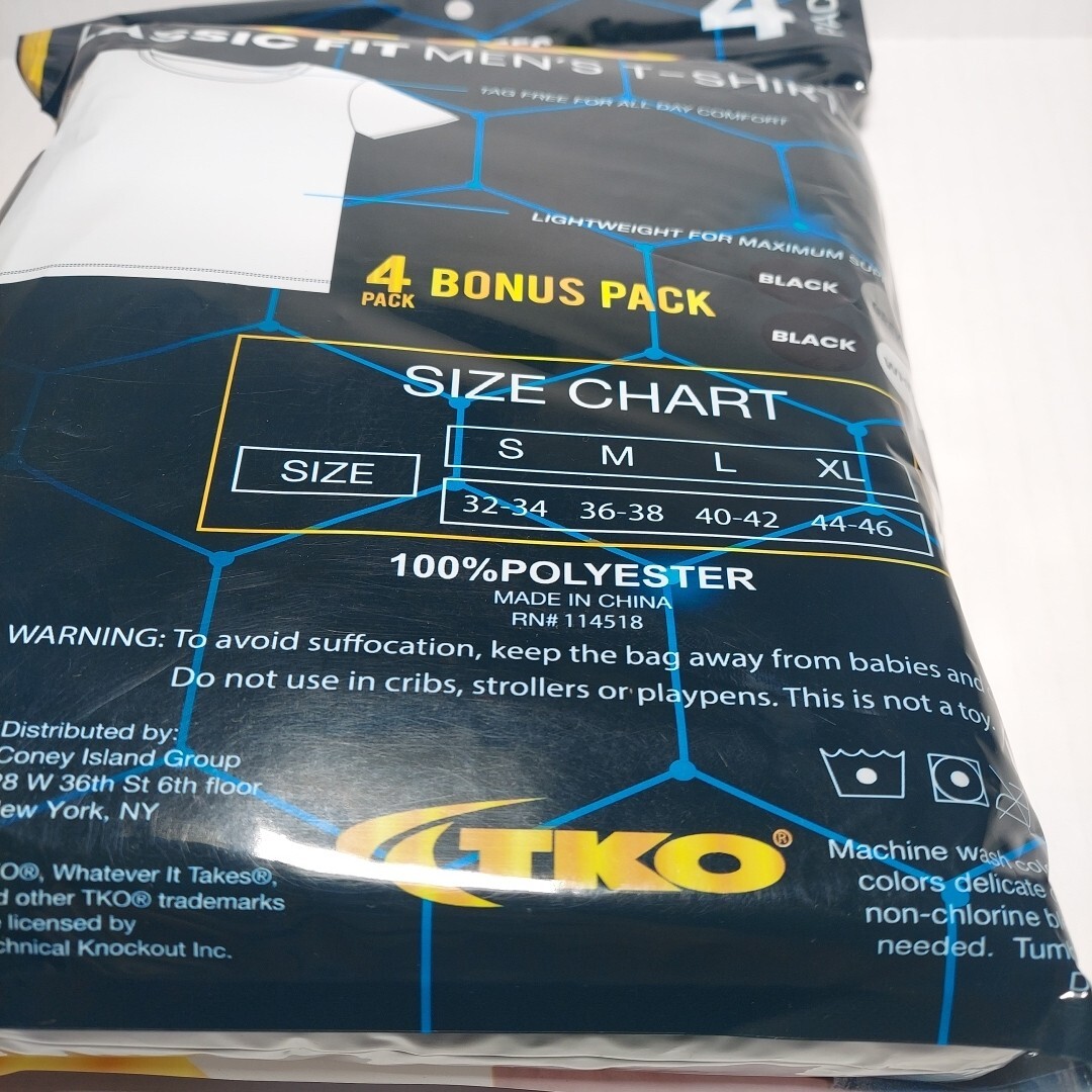 TKO Men's Size S - Classic Fit T-Shirt 4-Pack Crew Neck T. = 2 Blk/1 Gry/ 1 Wht gallery