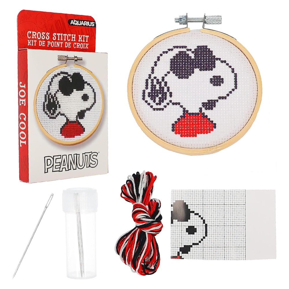 Peanuts Joe Cool Cross Stitch Embroidery Kit | 3.5 Inches