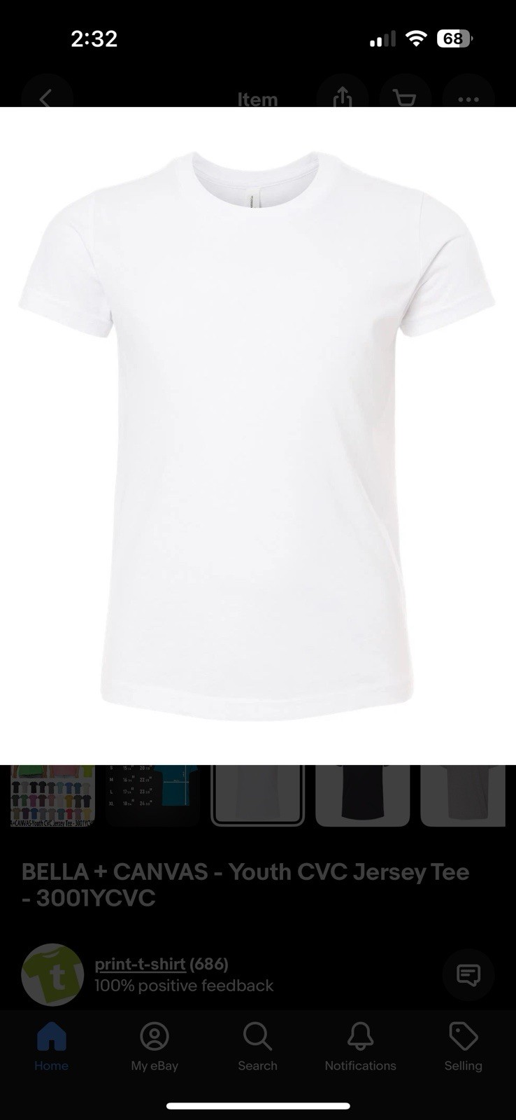 BELLA + CANVAS - Youth CVC Jersey Tee - 3001YCVC gallery