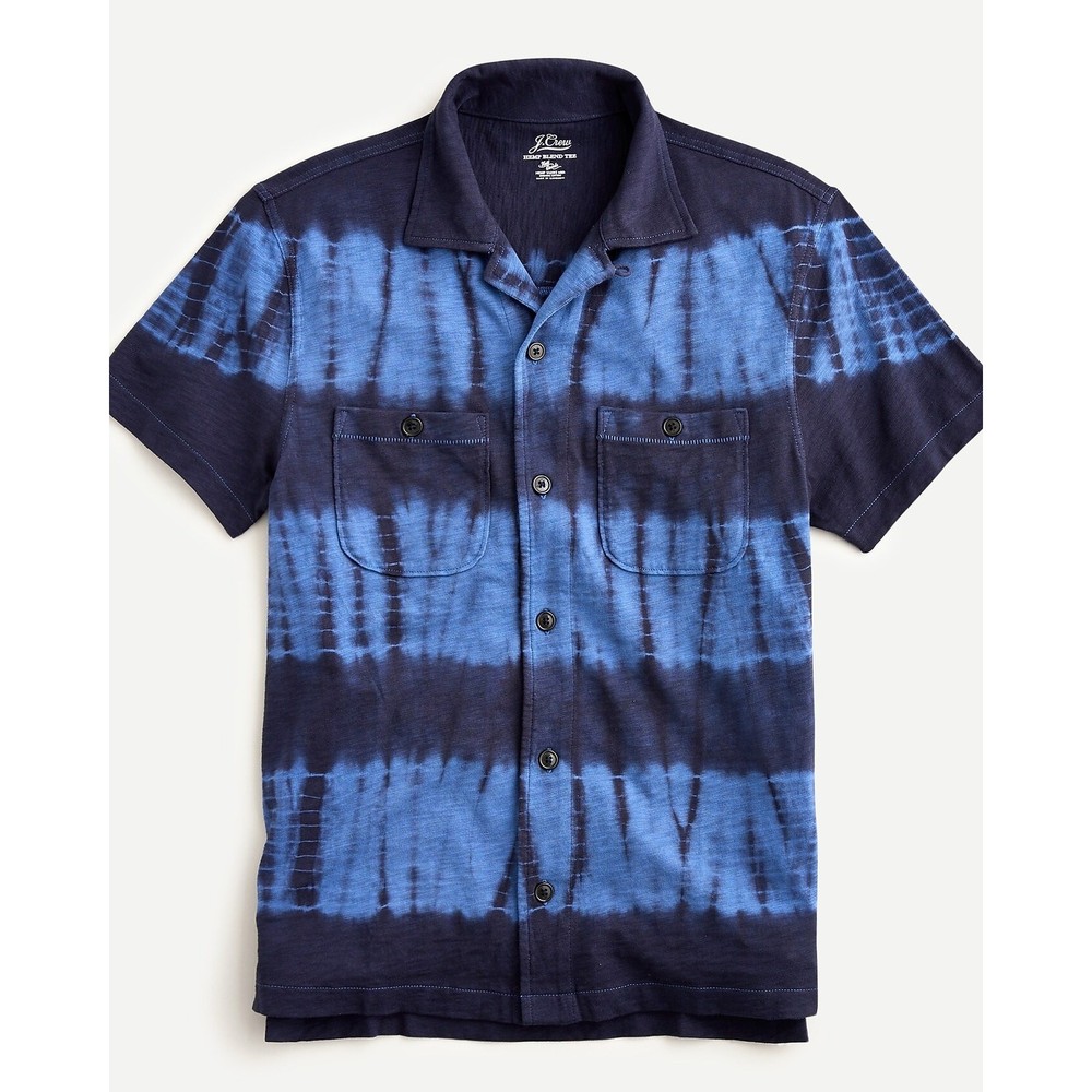 J.Crew Tie-Dye Camp Collar Short Sleeve Harbor Shirt Size XXL