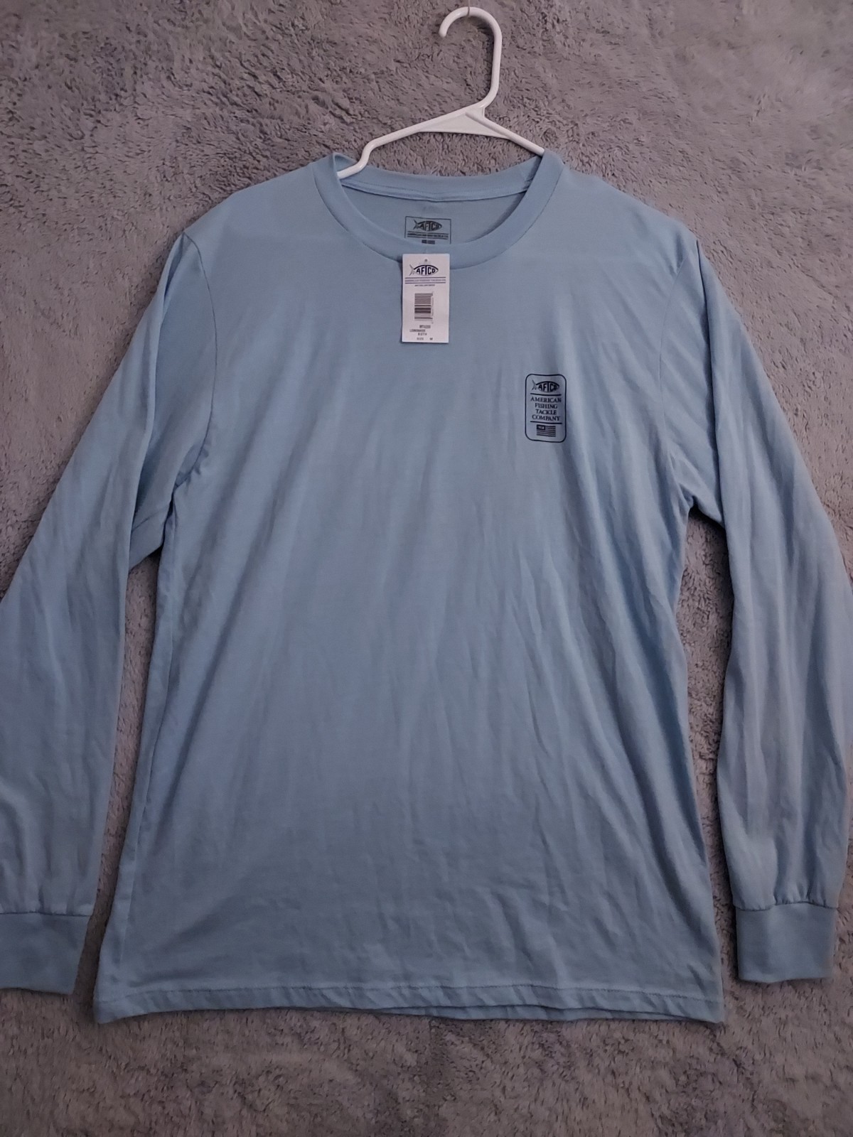 NEW Aftco Shirt Mens Medium Graphic Print Long Sleeve Fishing Outdoor Hiking M gallery