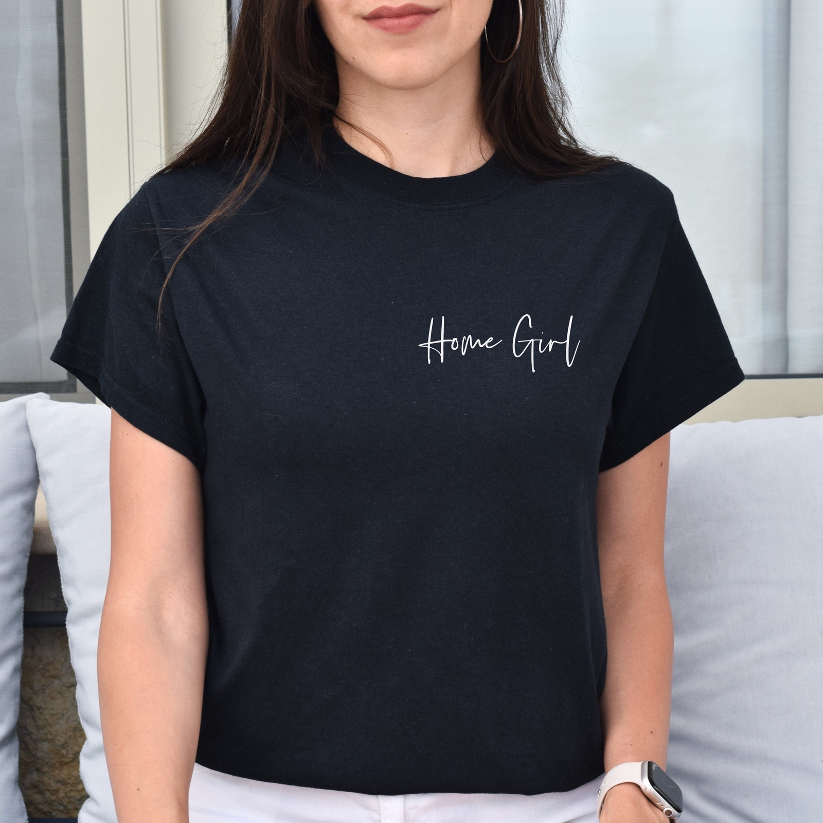 Home girl pocket Unisex T-shirt realtor tee Black Navy Dark Heather gallery