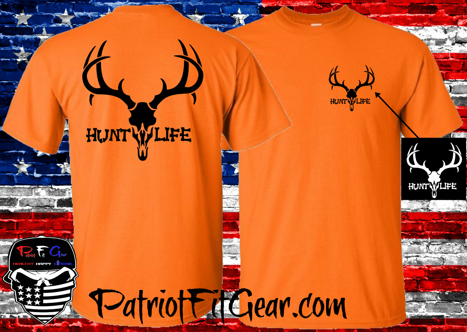 t-shirt,Hunt Life,Deer Hunting,Bow Hunting,Buck Skull,Whitetail,Rack Em Up,Deer gallery
