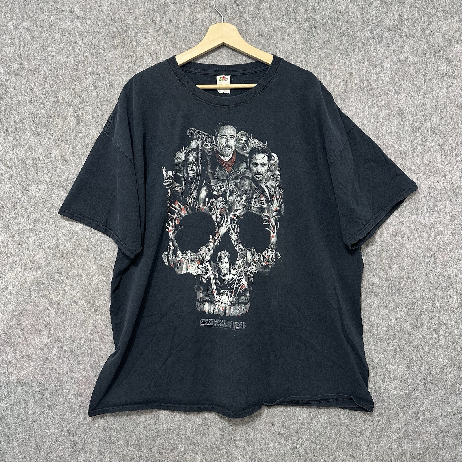 The Walking Dead Skull Graphic Black T-Shirt 3XL Zombie Horror TV Show