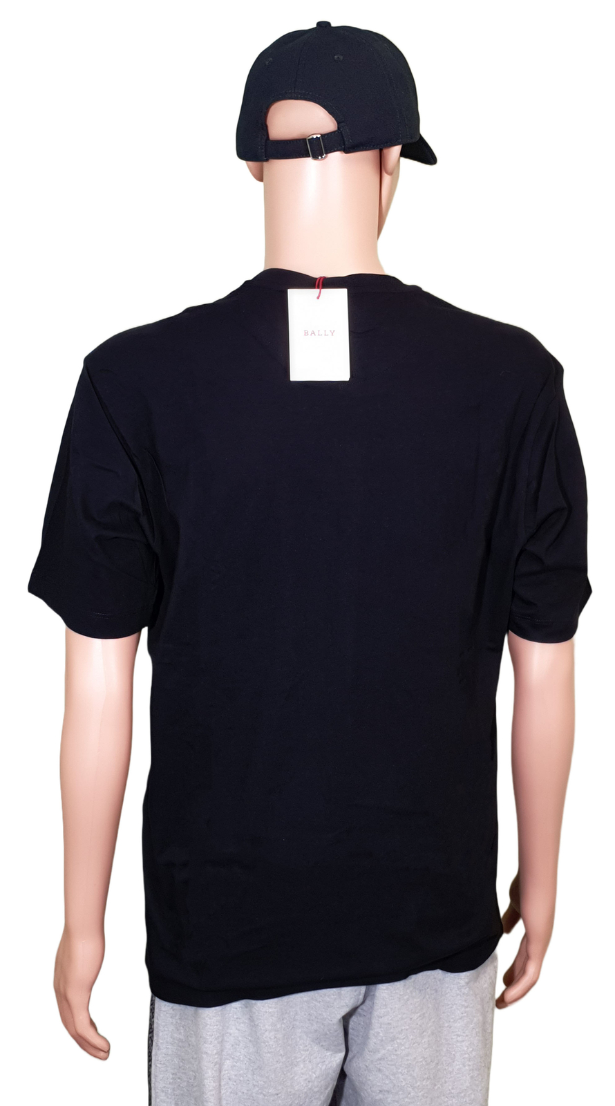 Bally 6233733 Men's Black 100% Cotton Striped Logo T-Shirt MSRP $300 gallery
