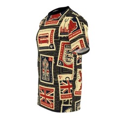 AOP – United Kingdom – Seamless pattern with stamps on theme UK
