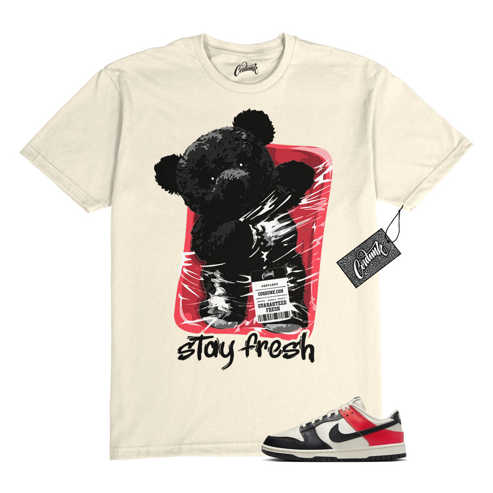 Dunk Bright Crimson Black Toe Pale Ivory Low T Shirt to Match STAY