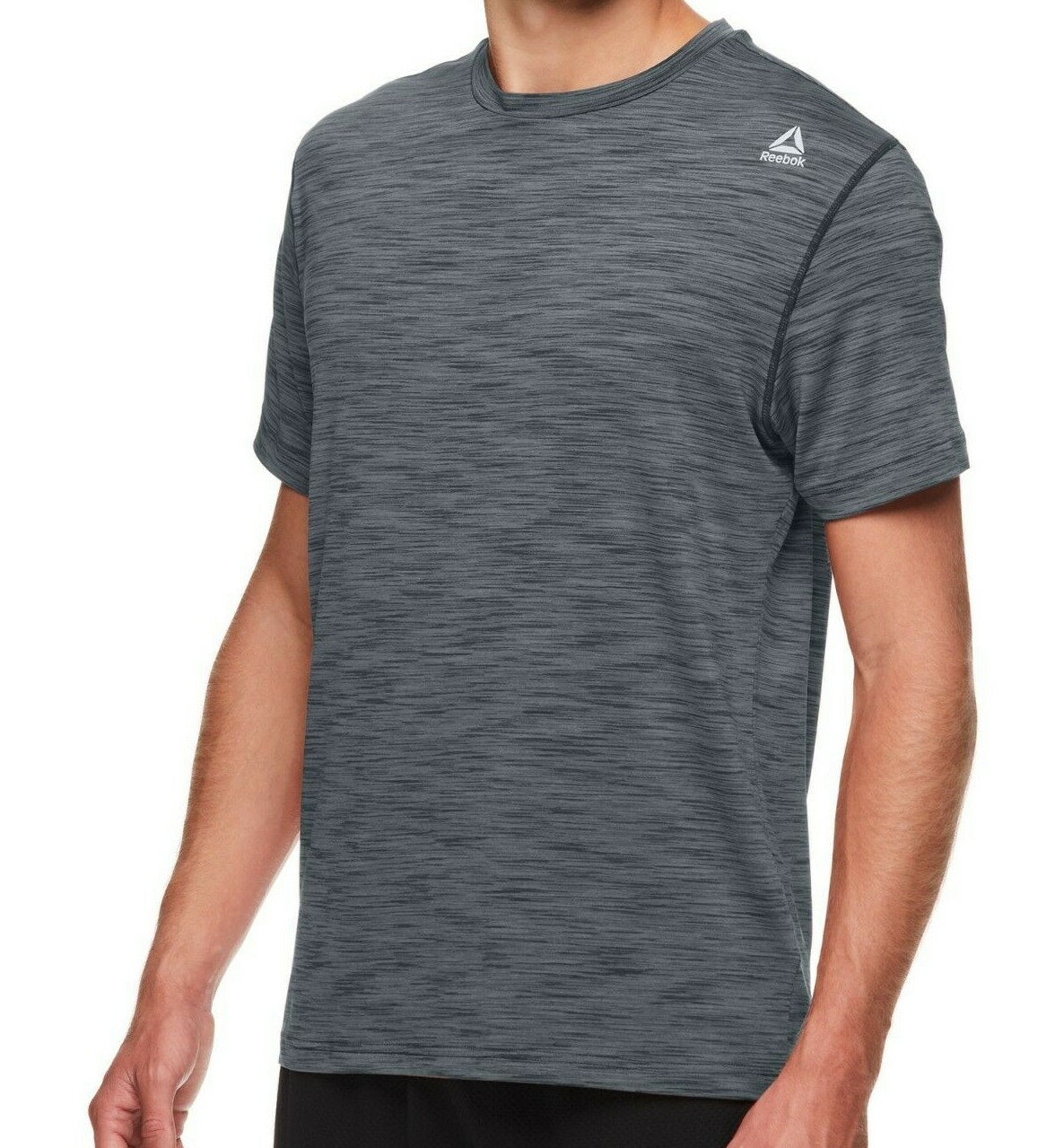 Reebok Neptune Crewneck Shirt Gym Exercise Charcoal Heather Men's Medium-XL gallery