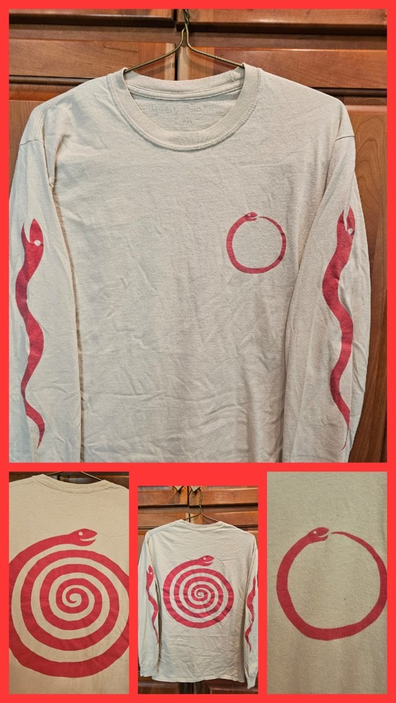 Rare Everyday Shaman Zen Happy Ouroboros Snake Burner LS Graphic T-Shirt Sz. M