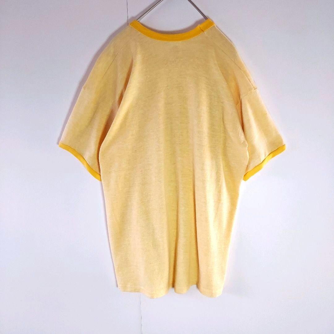 70s Russell Athletic Wisconsin Mosquito State Bird Ringer T-Shirt L Yellow gallery