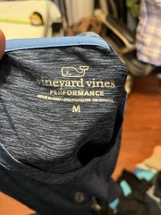 Vineyard Vines Men’s LS Pullover Shirt Blue Medium – Polyester Spandex