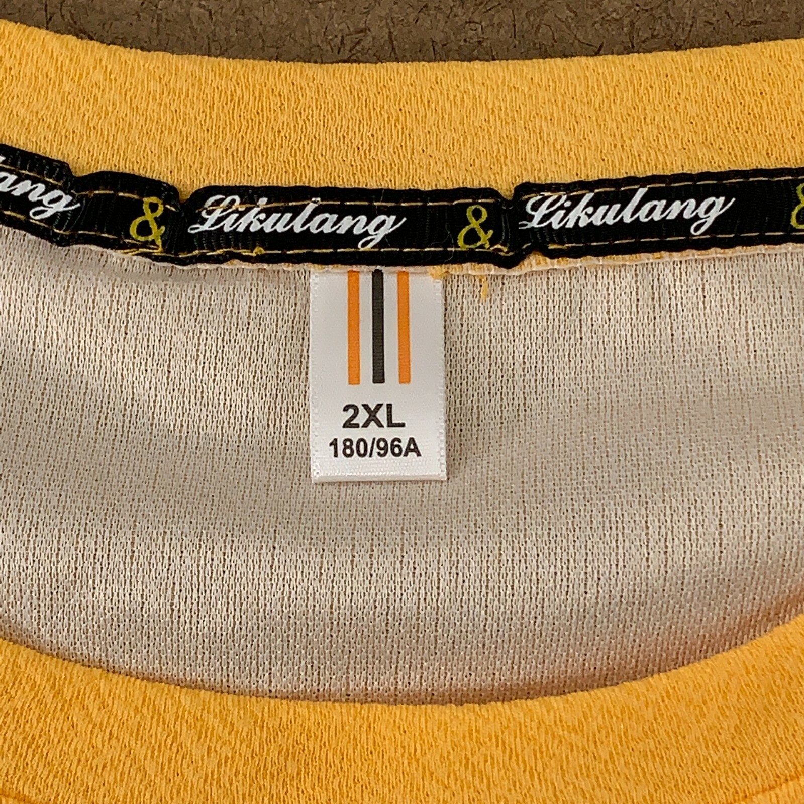 Likulang Men's Size 2XL Gray White Orange Short Sleeve Crew Neck T-Shirt NWT gallery