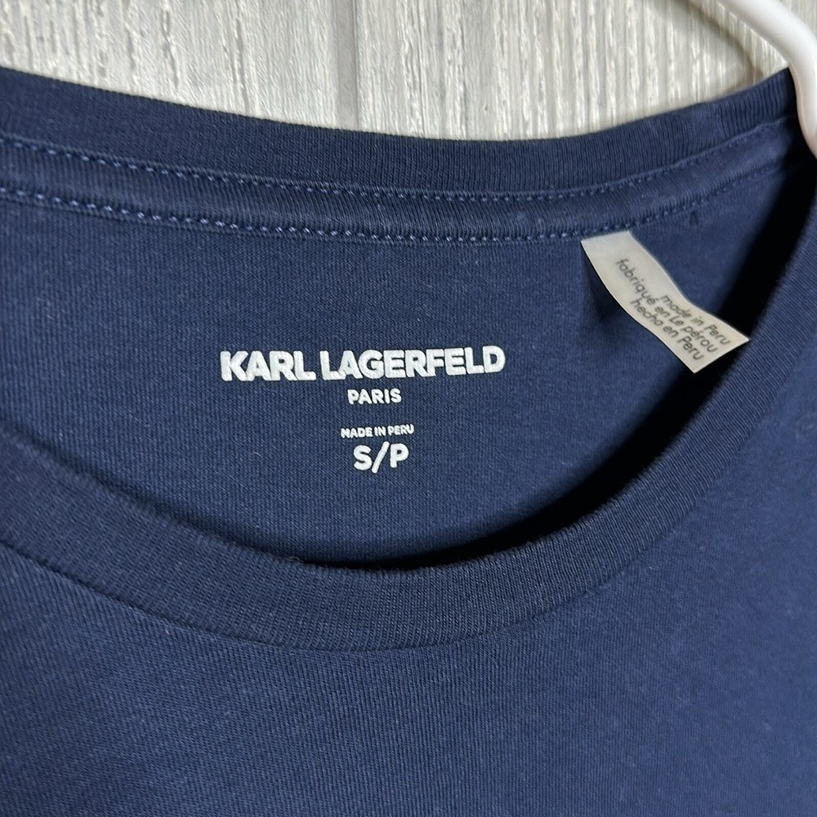 Karl Lagerfeld Paris graphic man with headphone and suit size small gallery