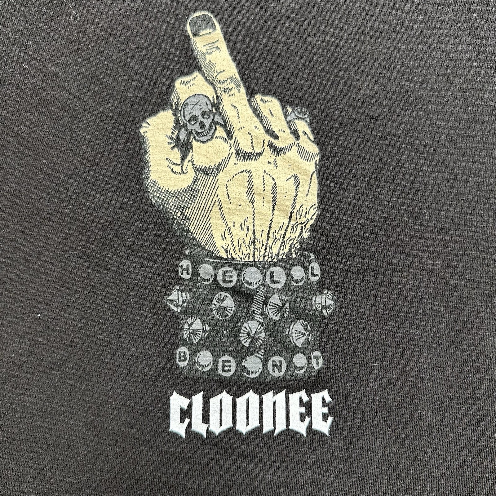 Hell Bent Cloonee Shirt Mens XL Black Graphic Tee Middle Finger Grunge EUC gallery
