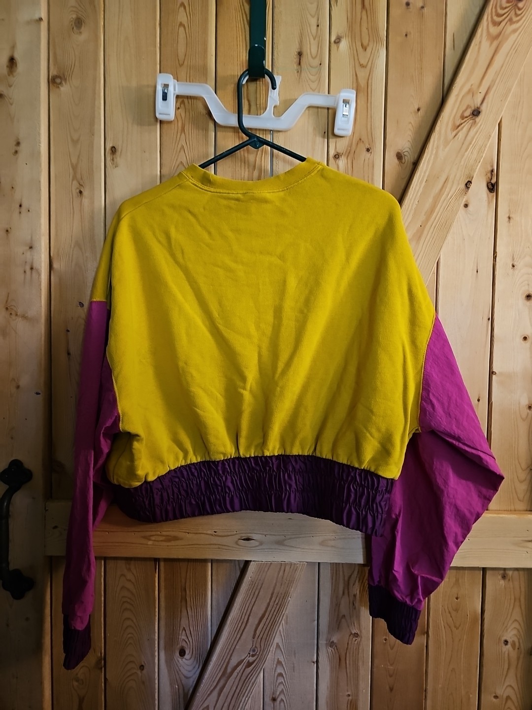 Nike Just Do It Color Block Long Sleeve Half Shirt Size Small Yellow, Purple gallery