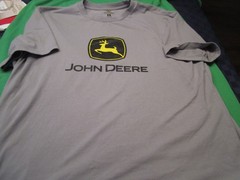 EUC WORN ONCE MENS JOHN DEERE S/S T TEE SHIRT GRAY XL
