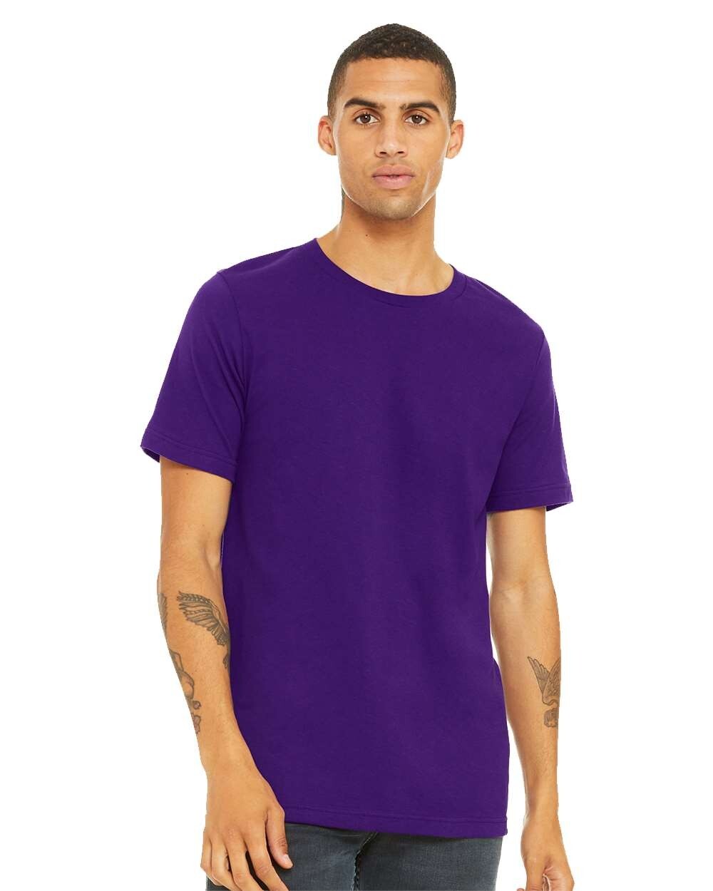 Bella + Canvas 3001C Small Team Purple Cotton Jersey Tee Unisex Tshirt gallery