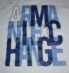 Armani Exchange White Blue Logo Cotton Short Sleeve Men’s T-Shirt Size XL