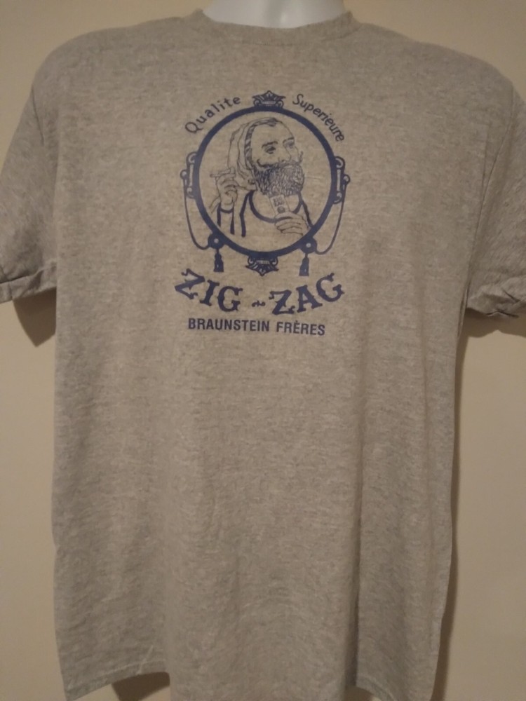 ZIG ZAG ROLLING PAPERS CLASSIC (GRAY) MENS T SHIRT SIZE 2X LARGE NEW
