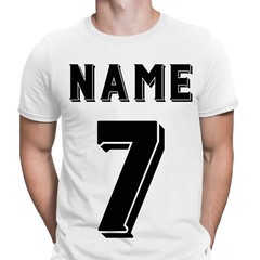 Personalised Your Name & Number Football Style Sports Lovers Mens T-Shirts #DNE