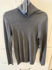 POLO RALPH LAUREN NWT Womens Soft Cotton/Lyocell Turtleneck- Heather Grey Size L