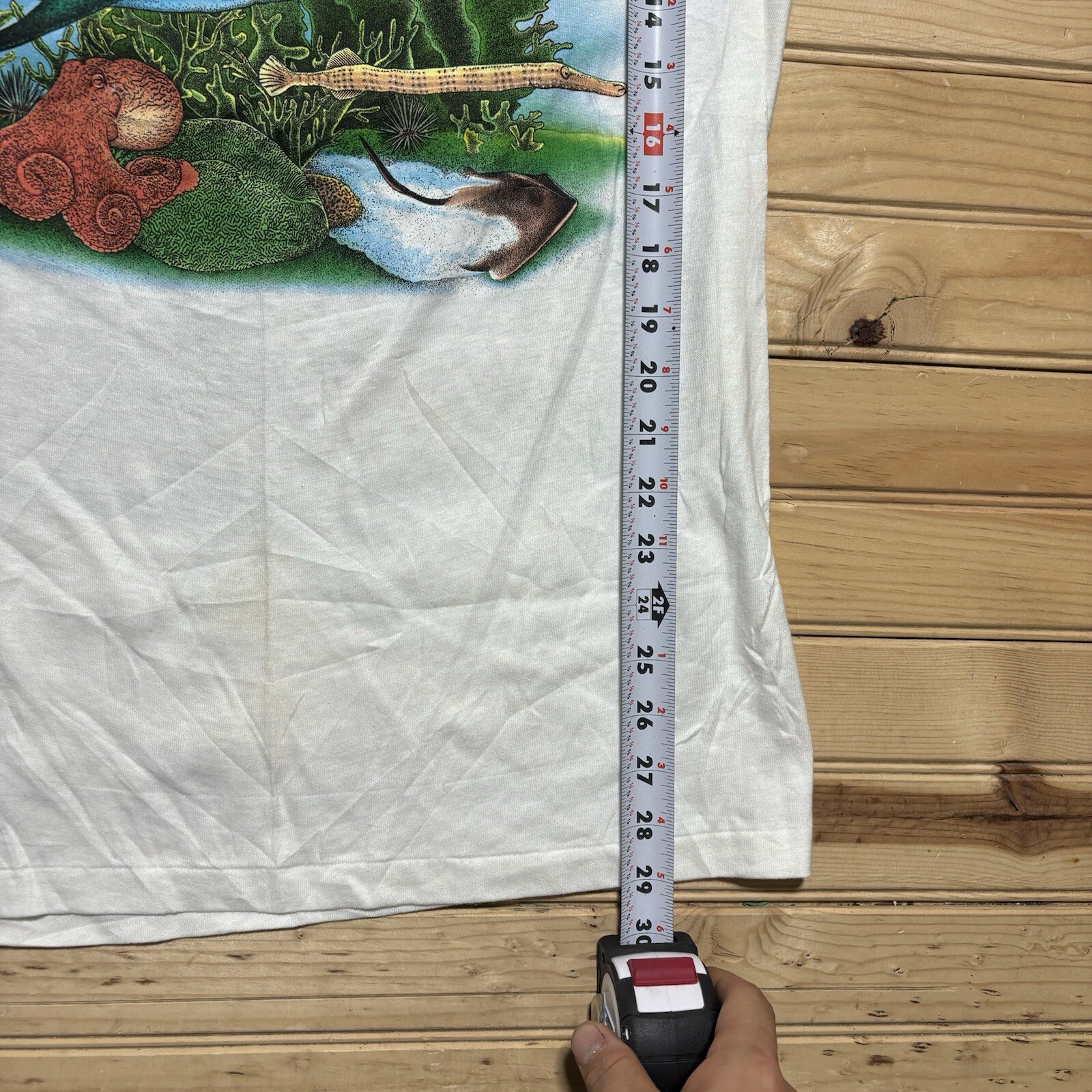 Vintage 80s Sea World San Diego Park Promo Underwater Shirt Size M Deadstock gallery