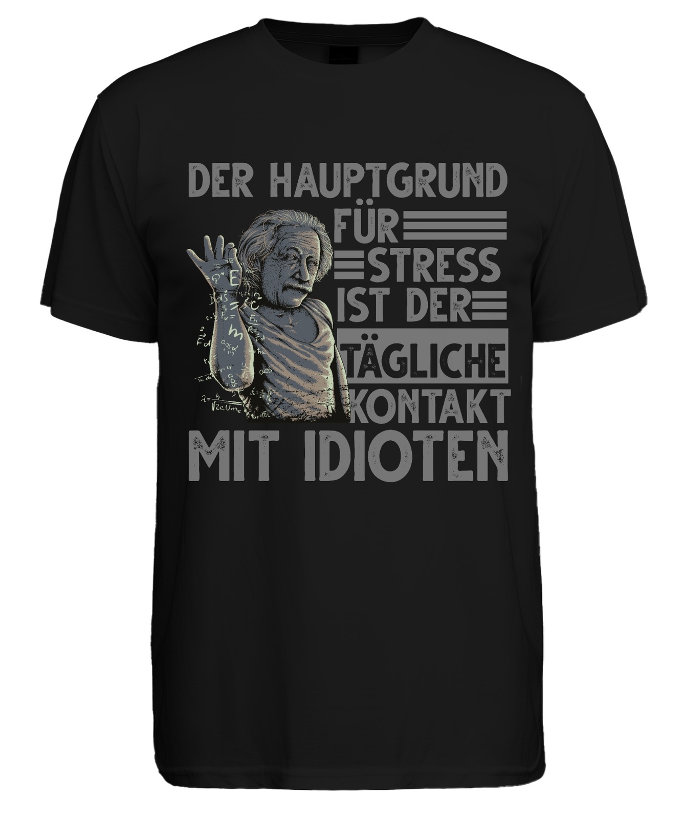 Main Reason For Stress Idiot Contact Funny Einstein Physics Nerd Mens T-Shirt gallery