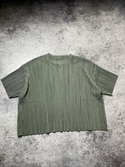 🔥ISSEY MIYAKE PLEATS PLEASE STYLE 00’S VINTAGE CROPPED UNBRANDED T SHIRT JAPAN