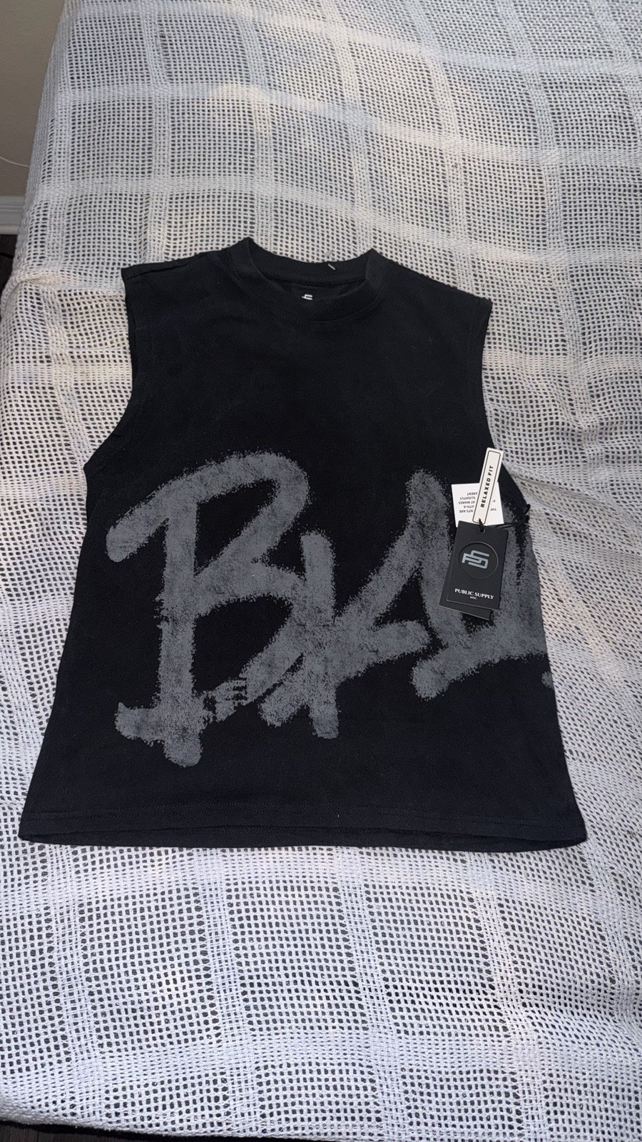Public Supply NYC Brooklyn Vibes Only Black Sleeveless Graphic Tank Top Men’s gallery