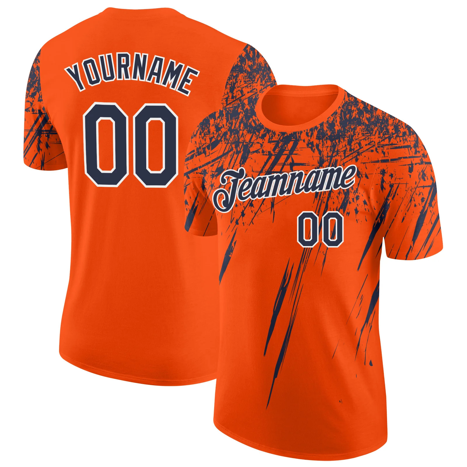 Custom Orange Navy Distressed Art Shirt Unique Birthday Gift For Women gallery