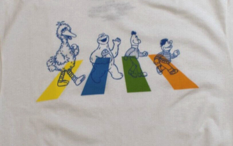 Sesame Street Mens Sesame Team Abbey Road Cross Spoof White Shirt NWT S-XL gallery