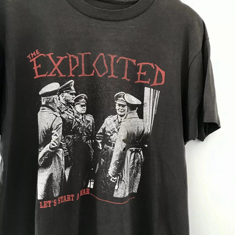 Retro The Exploited Band Cotton Black T Shirt All Size For Fans TR603