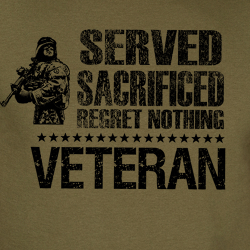 SERVED SACRIFICED REGRET NOTHING VETERAN armed forces military american T-Shirt gallery