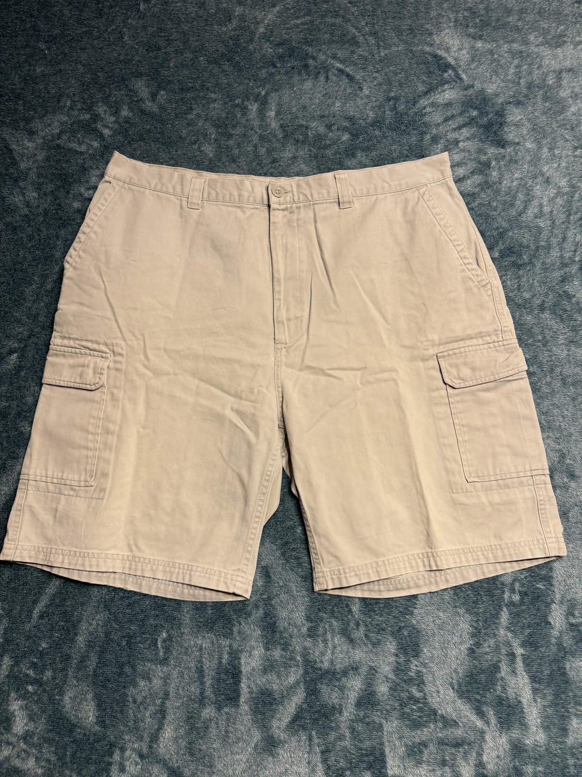 Foot Locker Cargo Shorts Mens 38 Tan Khaki 100% Cotton Twill Flat Front Outdoor gallery