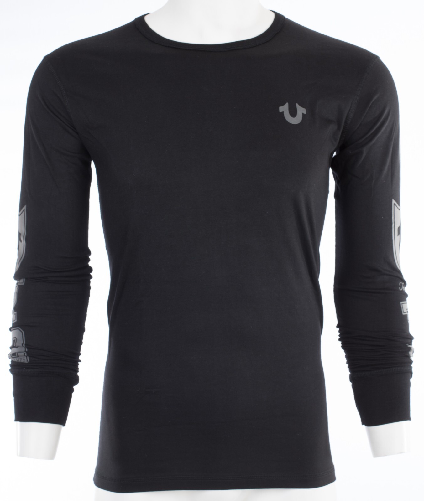 $99 TRUE RELIGION Black MOTO PUFF Horseshoe Long Sleeve Designer Graphic T-shirt gallery