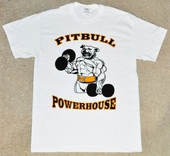 Pitbull Powerhouse Workout Bodybuilding Gym T-shirt White / Black / Gold M L XL