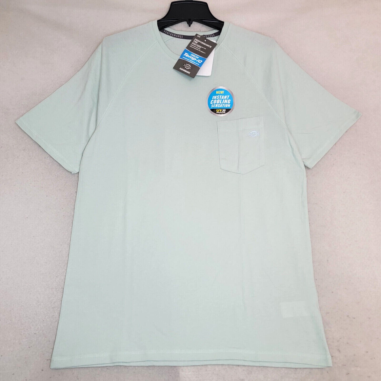 DICKIES Shirt Mens LARGE L GREEN WORK WEAR Light Fast Dry POCKET TEE UV 30 NWT B gallery
