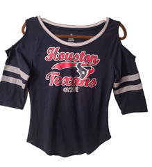 NFL Houston Texans Cold Shoulder 3/4 Sleeve Youth L 11/13 – Fits Womens S
